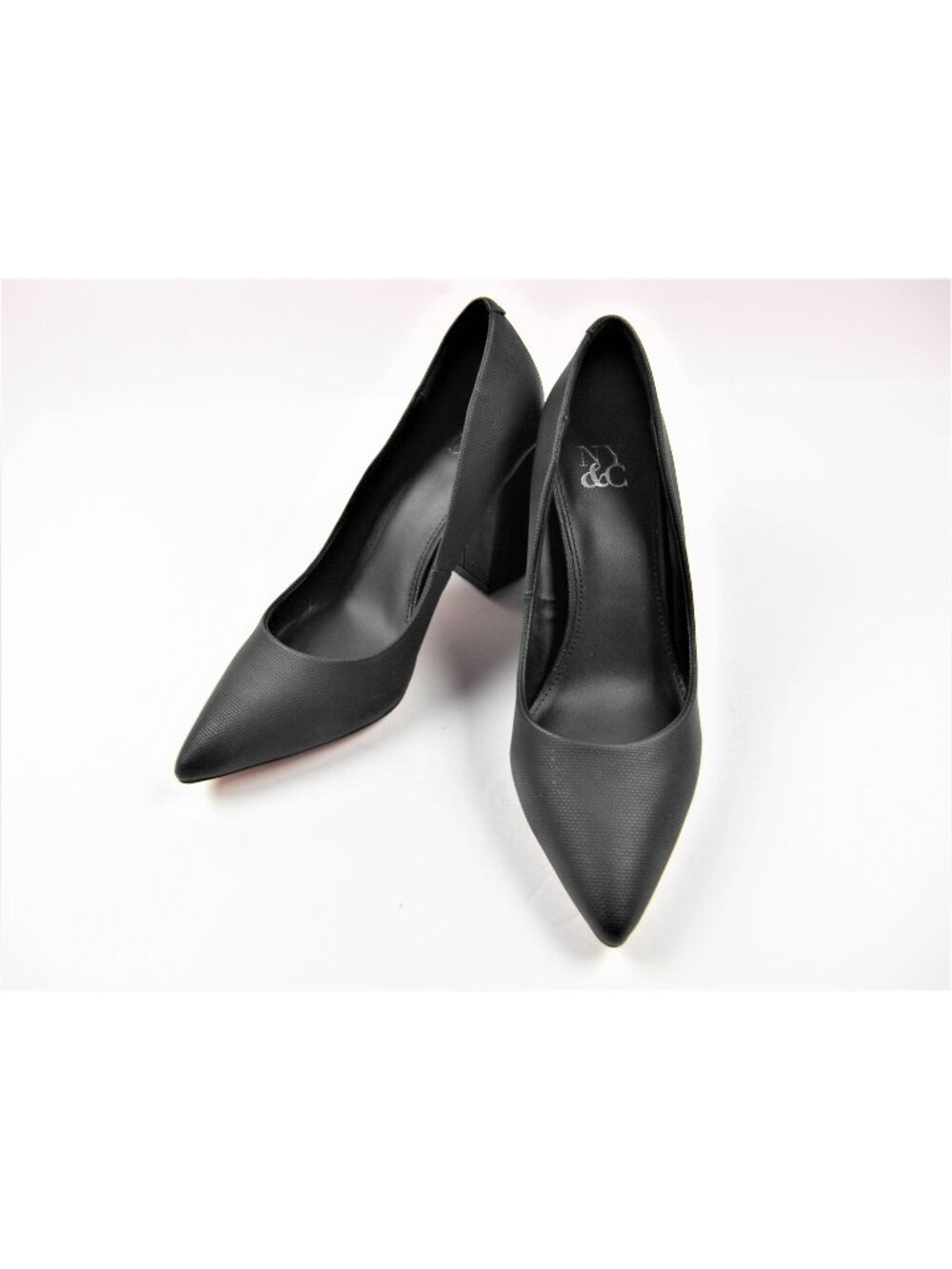 NY&C Womens Black Fabric Heels Pumps Shoes 7 M NEW